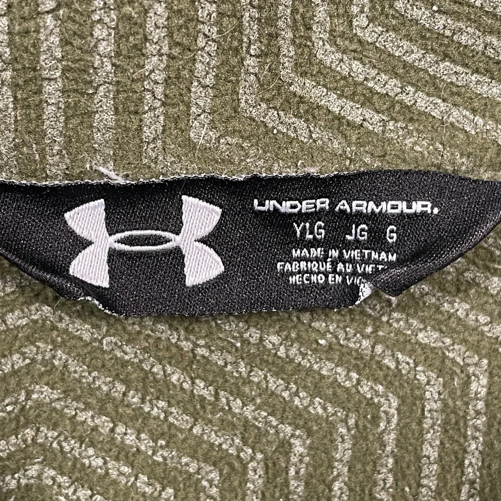 Under Armour ColdGear Infrared Kids Youth Jacket Green Full Zip Athletic Large